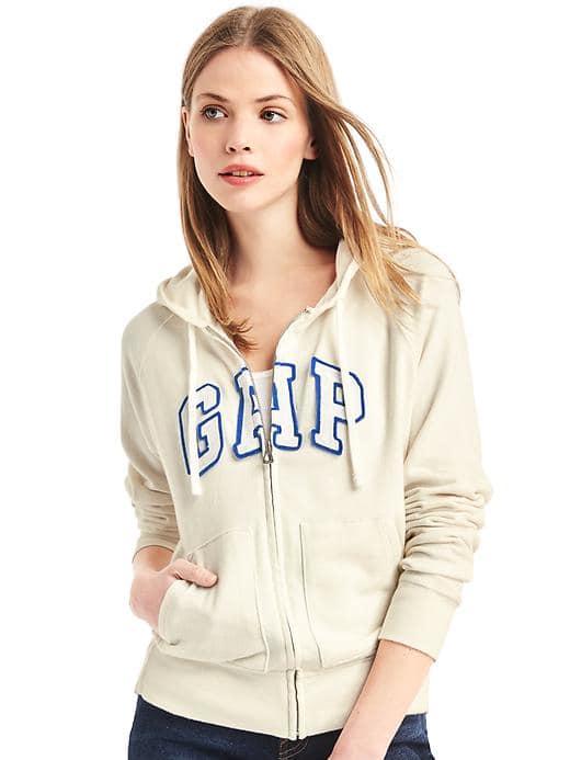 Gap Felt Logo Zip Hoodie - Snow Cap