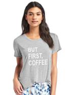 Gap Women Mix And Match Short Sleeve Sleep Shirt - Light Heather Gray