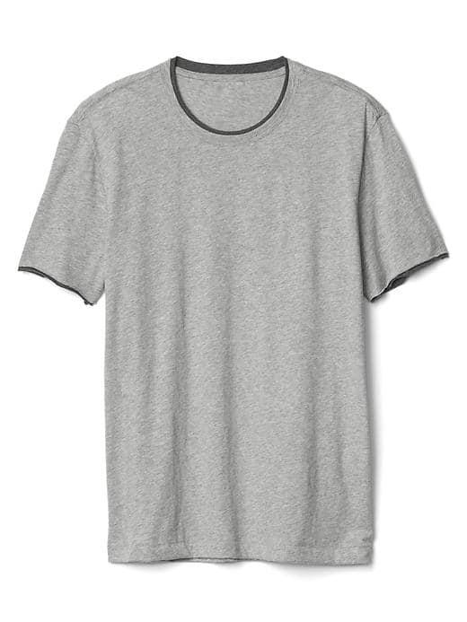Gap Men Essential Double Hem Crewneck Tee - New Heather Grey