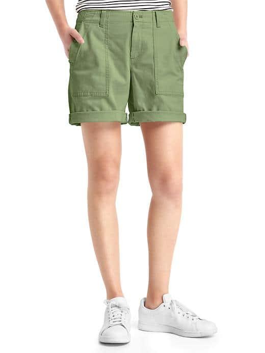 Gap Women Girlfriend Rolled Utility Shorts - Monterey Cypress