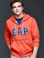 Gap Men Logo Lightweight Zip Hoodie - Fire Coral