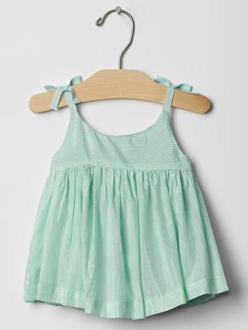Gap Metallic Stripe Bow Top - Quince
