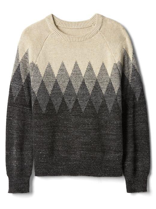 Gap Diamond Knit Pullover Sweater - Light Gray Heather