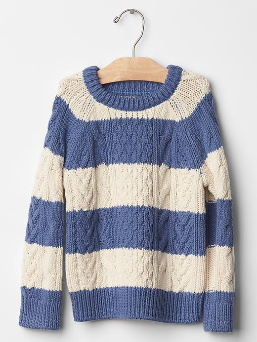 Gap Stripe Cable Sweater. - Off White