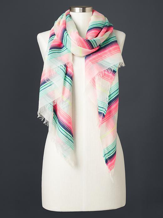 Gap Women Multi Stripe Scarf - Chalk