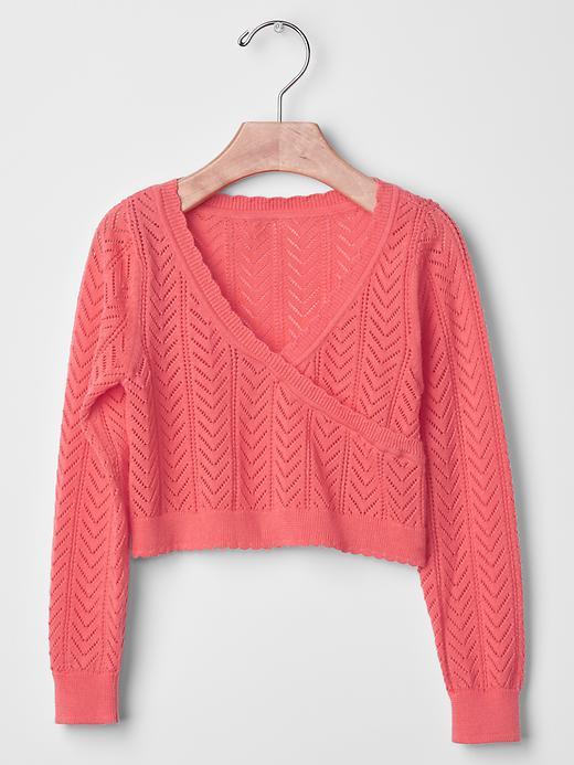 Gap Pointelle Wrap Sweater - Coral Reef