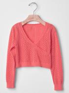Gap Pointelle Wrap Sweater - Coral Reef