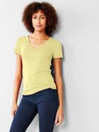 Gap Women New Modern V Neck Tee - Yellow Glow