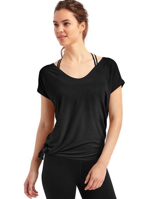 Gap Women Gapfit Breathe Side Tie Tee - True Black