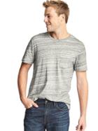 Gap Men Essential Spacedye Pocket Tee - Space Dye Grey Marl