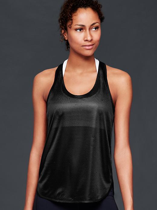 Gap Women Lightweight Mesh Tank - True Black