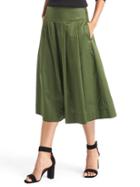 Gap Women Pleated A Line Midi Skirt - Chives
