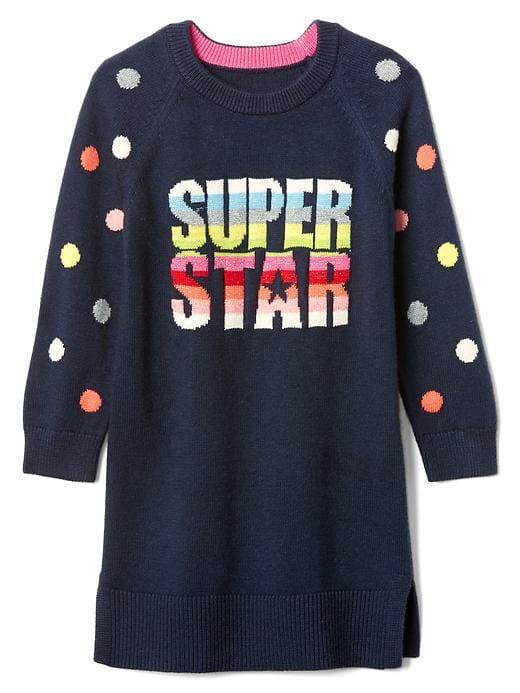 Gap Super Star Sweater Dress - Blue Galaxy