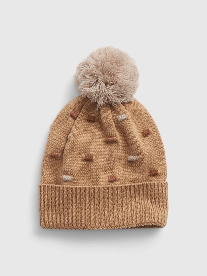 Kids Textured Pom Beanie