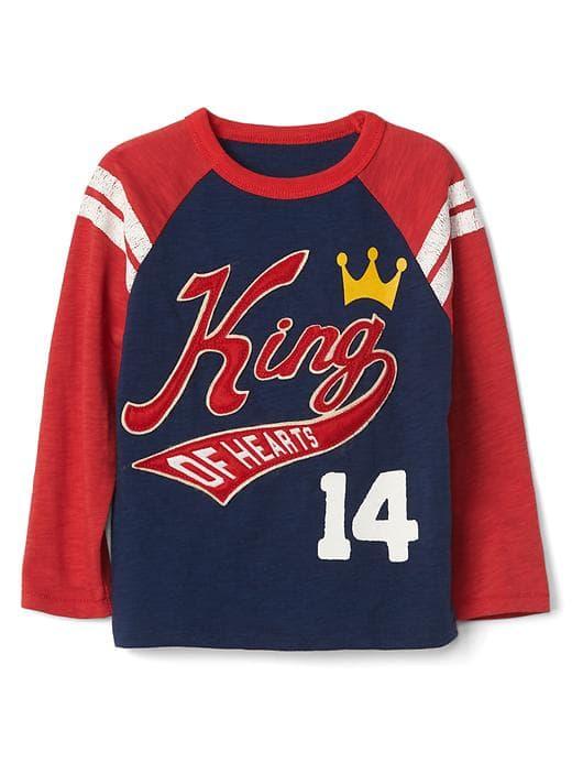 Gap Heart Graphic Baseball Tee - Elysian Blue
