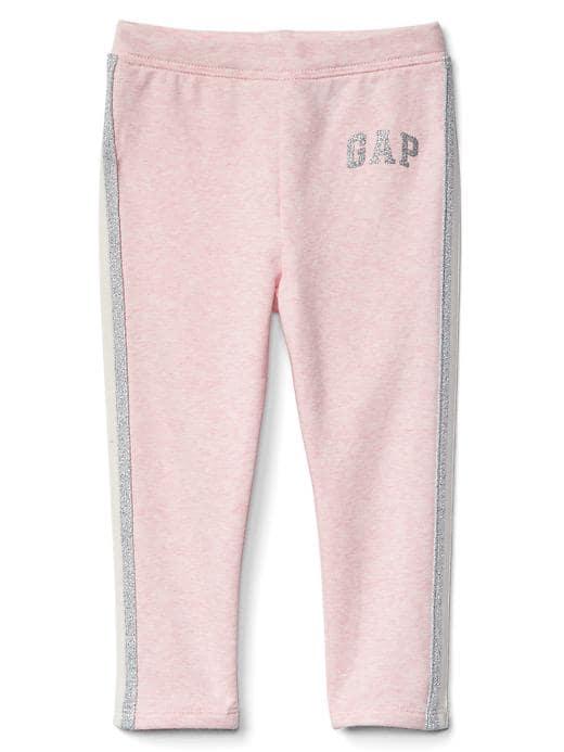 Gap Shimmer Logo Soft Terry Leggings - Pink Heather