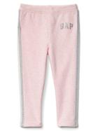 Gap Shimmer Logo Soft Terry Leggings - Pink Heather