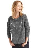 Gap Women Embellished Star Pullover - Black Space Dye