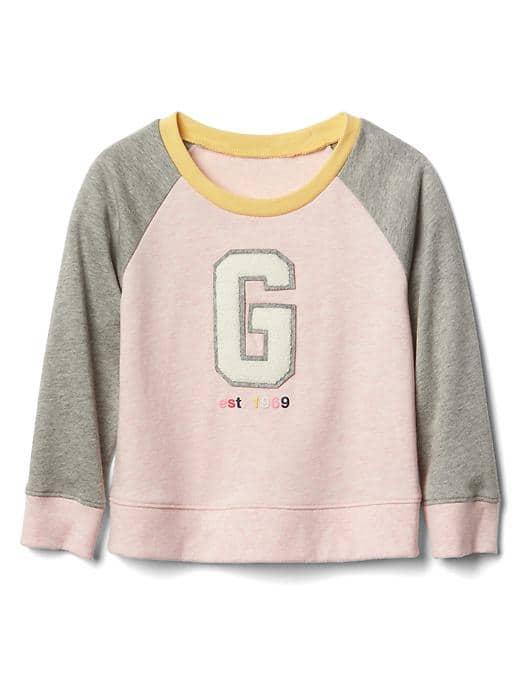 Gap Logo Raglan Crew Sweatshirt - Pink
