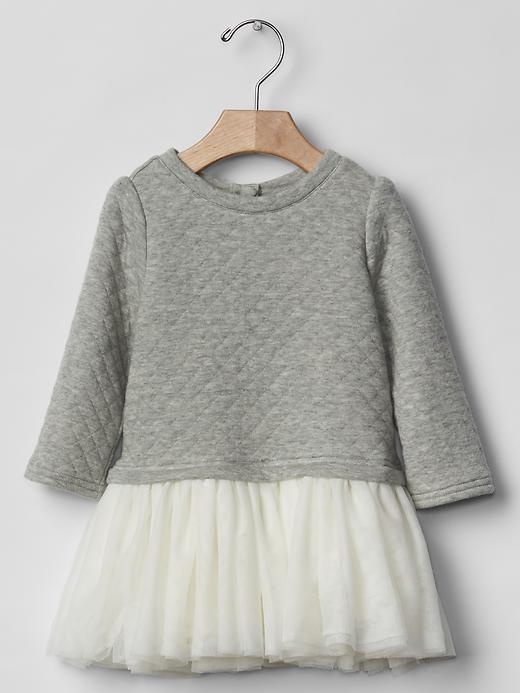 Gap Quilted Mix Fabric Tutu Dress - Gray