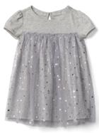 Gap Short Sleeve Tulle Dress - Gray