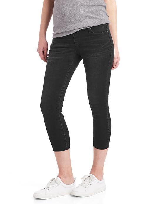Gap Women Stretch 1969 Demi Panel True Skinny Crop Jeans - Black Denim