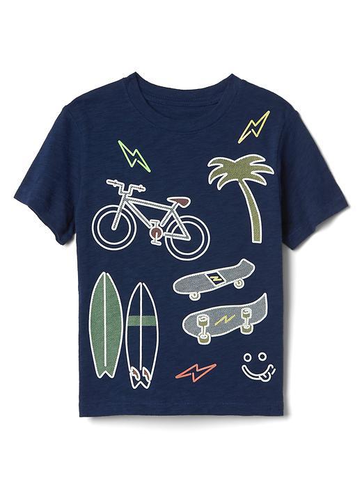 Gap Glow In The Dark Slub Tee - Pangea Blue