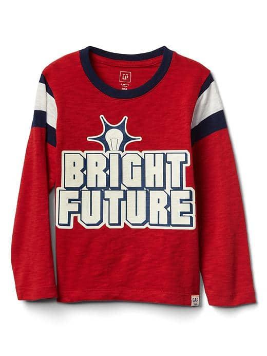 Gap Glow In The Dark Slub Football Tee - Modern Red