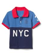 Gap Sporty Logo Colorblock Polo - Mascot Blue