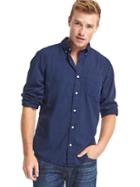 Gap Men True Wash Poplin Solid Standard Fit Shirt - Elysian Blue