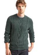 Gap Men Nepped Cable Knit Sweater - Pine Green