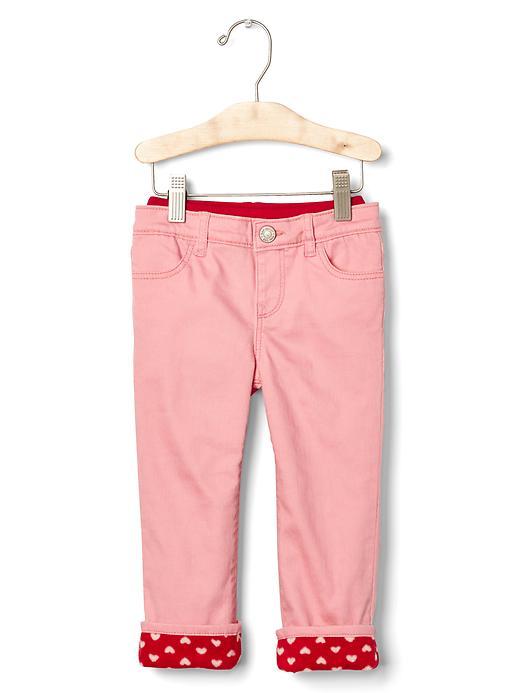 Gap 1969 Fleece Lined Straight Jeans - Pink Denim