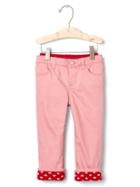 Gap 1969 Fleece Lined Straight Jeans - Pink Denim