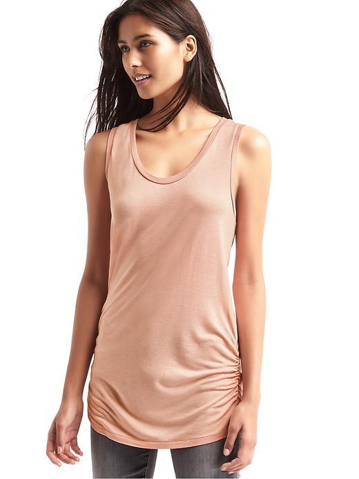 Gap Shirred Scoop Tank - English Rose