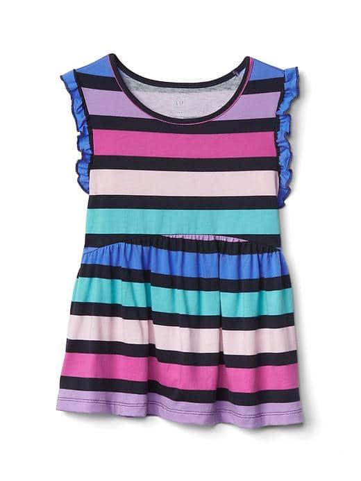 Gap Print Flutter Peplum Top - Bold Stripe
