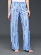 Gap Women Wide Leg Print Pants - Beach Strp Bay Blue