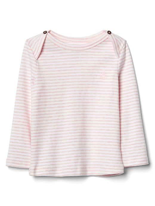 Gap Favorite Stripe Long Sleeve Tee - Pink Heather
