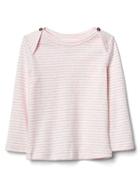 Gap Favorite Stripe Long Sleeve Tee - Pink Heather