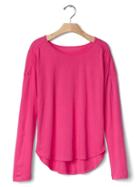 Gap Shirred Hi Lo Tee - Royal Fuchsia