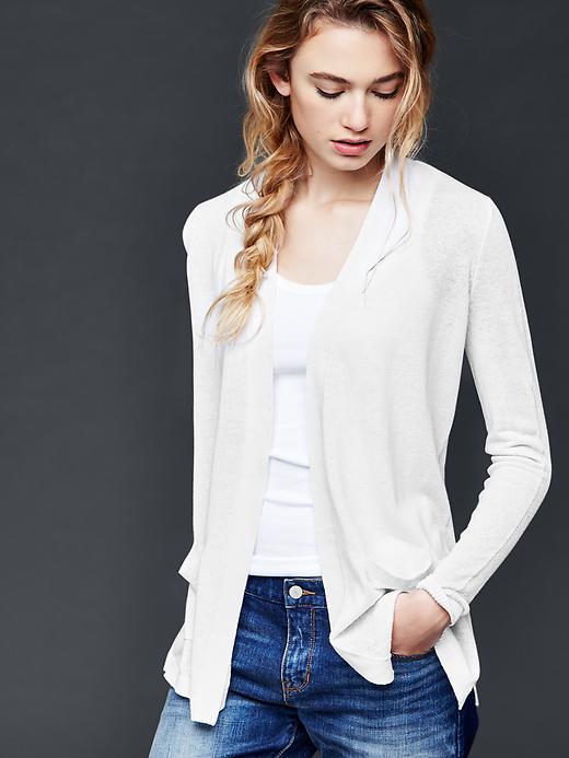 Gap Women Open Front Cardigan - White