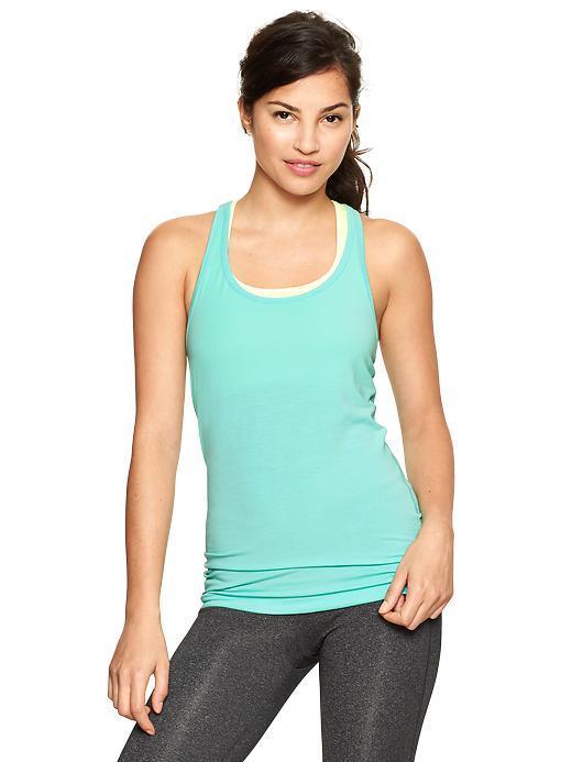 Gap Gapfit Breathe Heathered Racer Cami - Aqua Tide