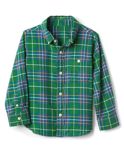 Gap Plaid Flannel Button Down Shirt - Parrot Green