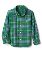 Gap Plaid Flannel Button Down Shirt - Parrot Green