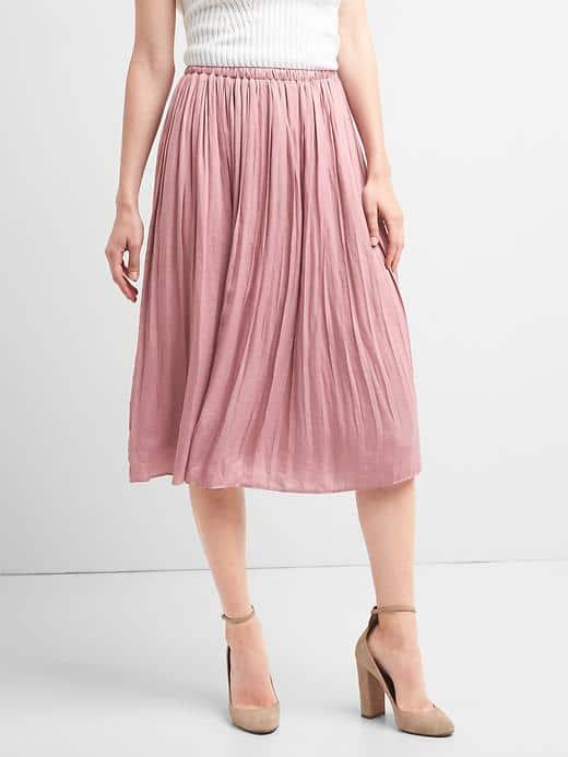 Gap Women Pleated Midi Skirt - Princess Pink