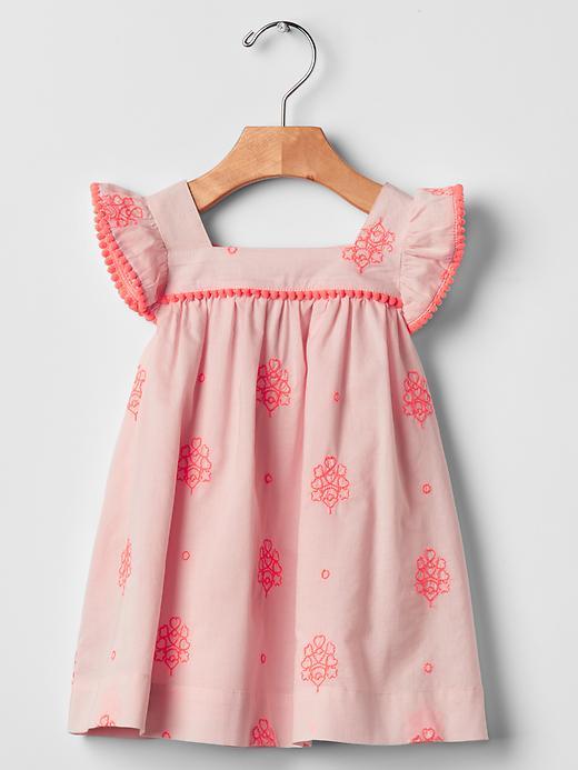 Gap Pom Pom Flutter Dress - Pink Cameo