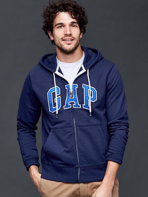 Gap Men Logo Zip Hoodie - Military Blue