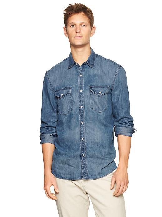 Gap 1969 Iconic Western Denim Shirt - Medium Denim