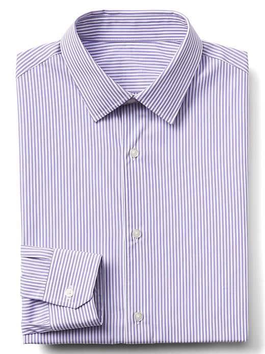 Gap Men Non Iron Slim Fit Shirt - Awning Stripe Lilac
