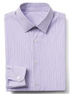 Gap Men Non Iron Slim Fit Shirt - Awning Stripe Lilac