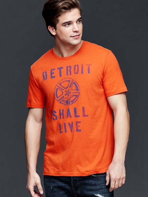 Gap Men Motor City Shall Live Graphic T Shirt - Grenadine Orange